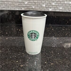 2009 Starbucks Classic White Tumbler with Green Logo